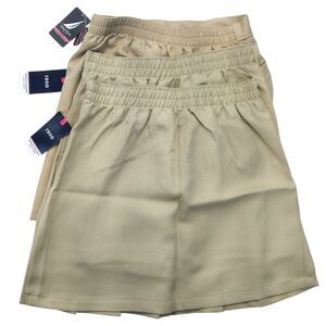 x3 Izod & Nautica Girls Size 12 School Uniform Skirts Skorts Beige Khaki New NWT
